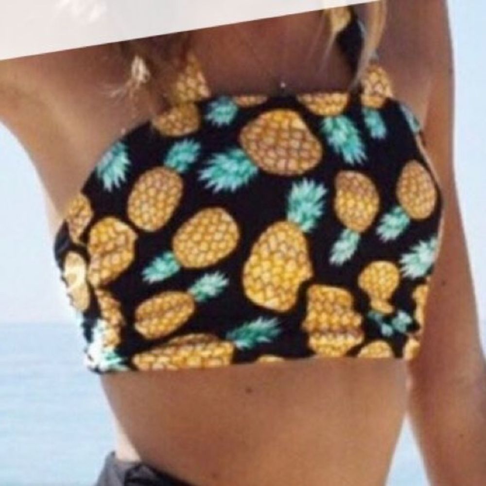 Cupshe | Pineapple Print Tie Halter Bikini Top M